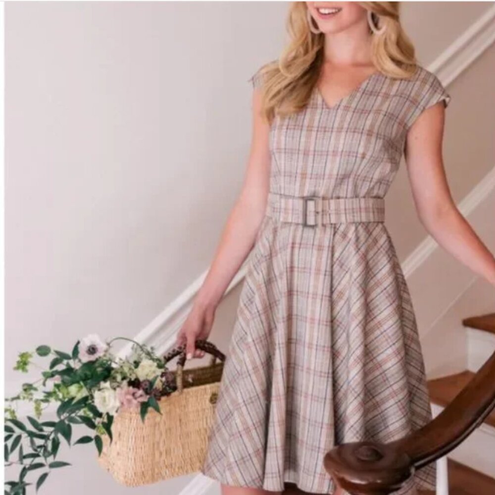 Gal Meets Glam Kelly plaid dress